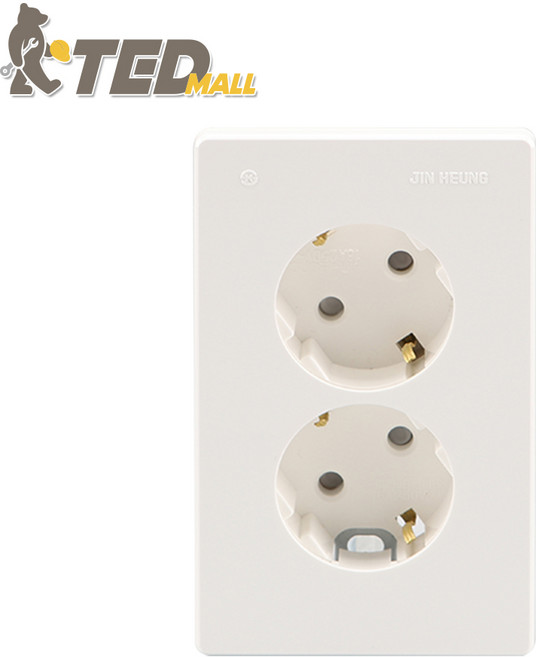 진흥 V 시리즈 매입 2구 접지 콘센트 세로 핀타입 브이, 1개