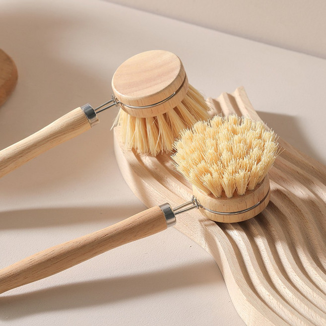 [1+1] 정직한솔 사이잘삼 자연유래 우드 세척솔 타입2종, 1세트, 롱브러쉬 x 2P