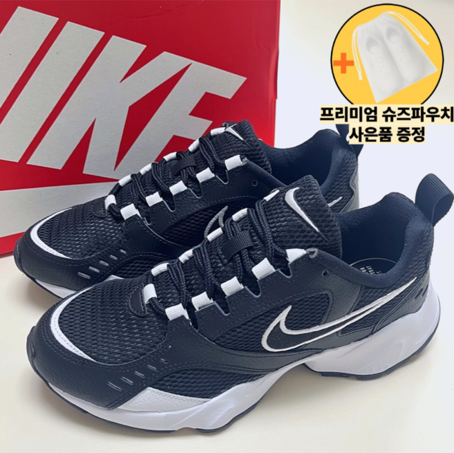 [국내매장판 오늘출발] 나이키 여성 블랙 운동화 에어 하이츠 발편한 키높이 무난한 데일리 패션화 슈즈파우치증정