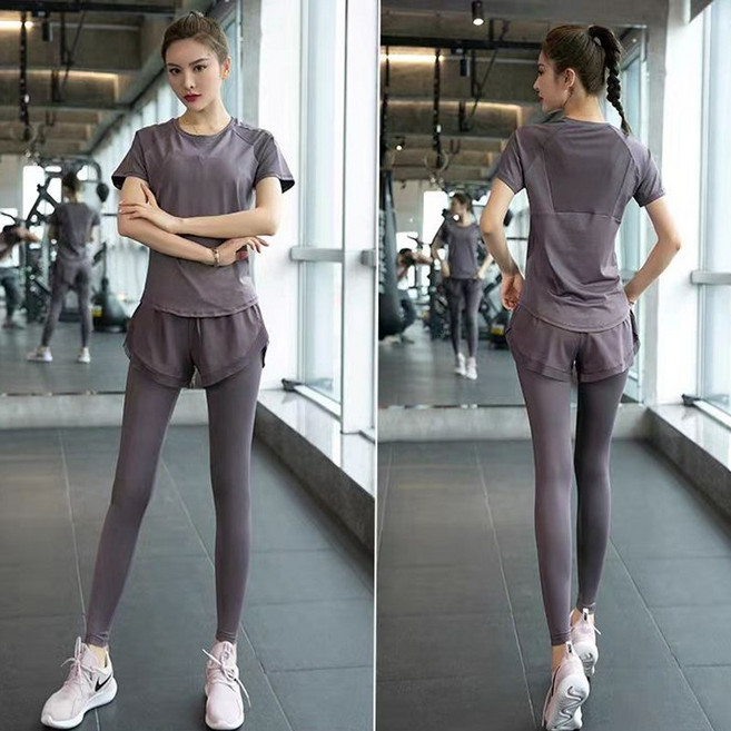 (당일발송)은하수샵 NEW 등시스루 패션요가복 상하의 세트 상의+ 바지레깅스 세트 2PCS