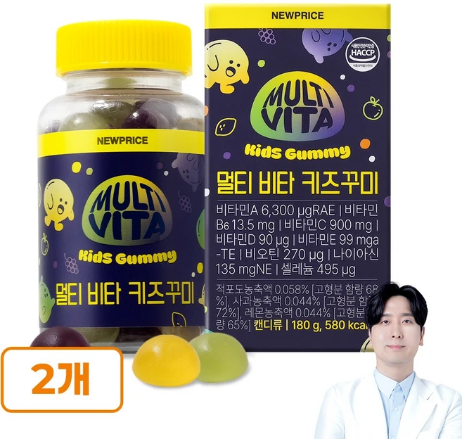 뉴프라이스 멀티 비타 키즈 꾸미, 2개, 180g - 쿠팡