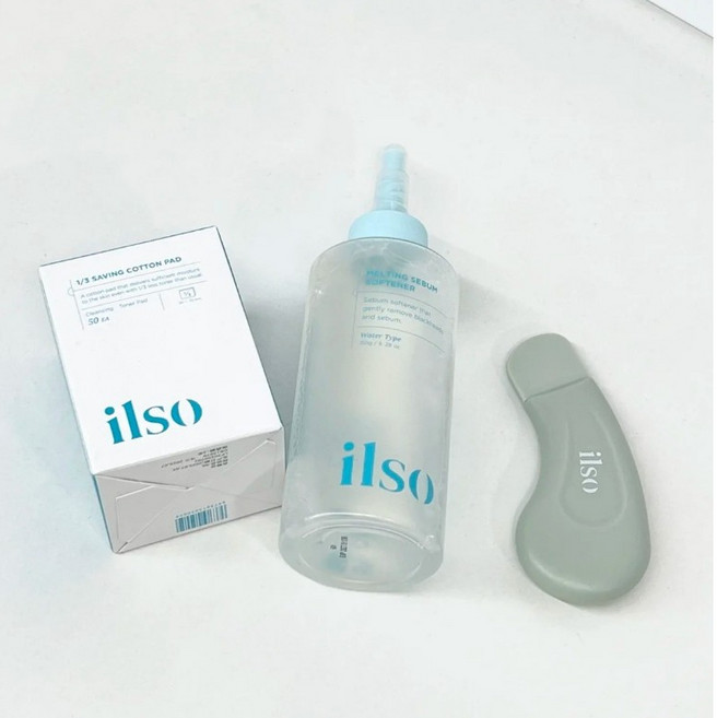 ilso Melting Sebum Softener 黑頭粉刺導出液 150ml 三件套組 搭配化妝棉與黑頭鏟 溫和清潔毛孔, 1組, 導出液150ml＋濕敷棉50+黑頭鏟, 3入