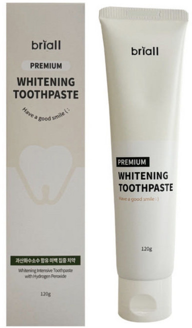[미백보장] 브리올 임상완료 프리미엄 미백치약 치과 미백 동일 성분 누렁니 화이트닝 시린이 케어 입냄새 제거 치약, 2개, 120ml