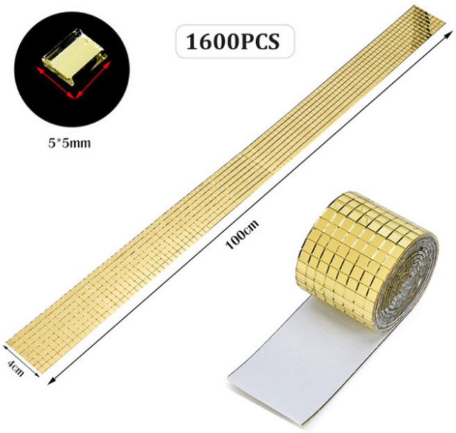 JINGHENG 다용도 장식 스티커 띠 벽지 가정 집 셀프 인테리어 모자이크 작은 입자, 금색