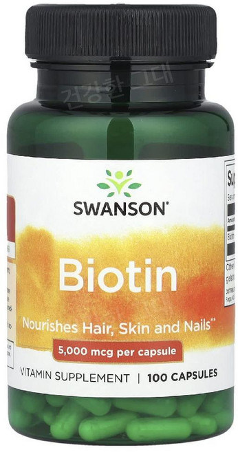 스완슨 비오틴 5000mcg 100캡슐 (3개월 10일분) 비타민B7, 100정, 1개