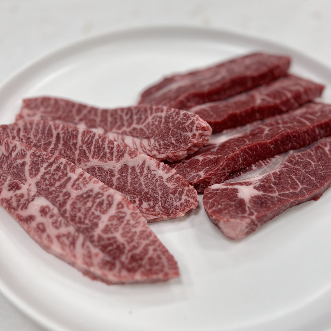 우아가든 1+ 한우 부채살 100g 200g / 등심 채끝 치마 갈비 안심 양지 국거리 토시, 한우 1+ 부채살 200g, 1개