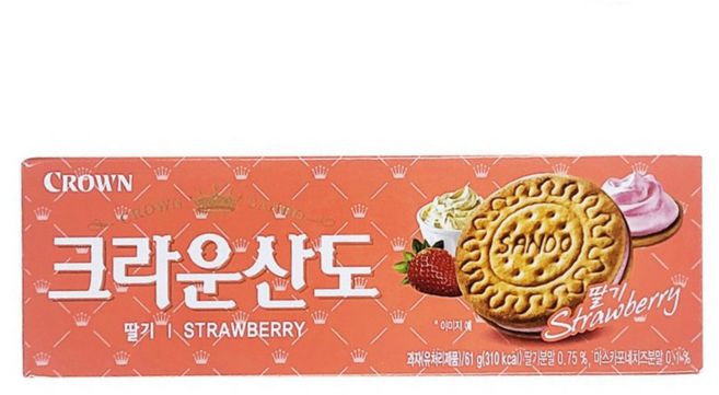 크라운 크라운산도 딸기 61g, 24개