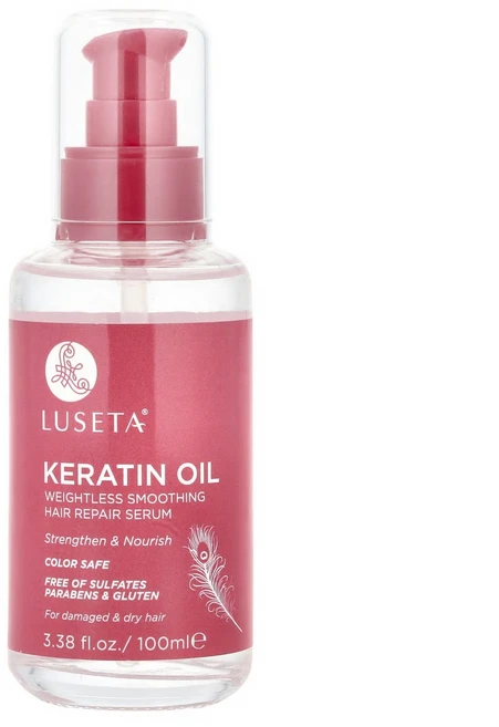 루세타 뷰티 케라틴 오일 웨이트리스 스무딩 헤어 리페어 세럼 100ml (3.38 fl oz) LBY-00482 - 쿠팡