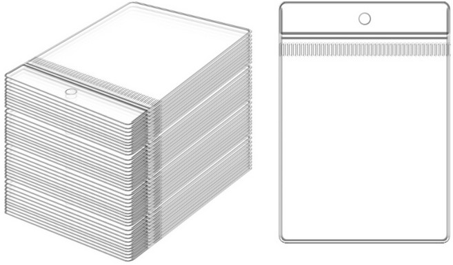 헤다 펀칭 PVC 지퍼백 봉투 소형 두꺼운, 1세트, 100매입