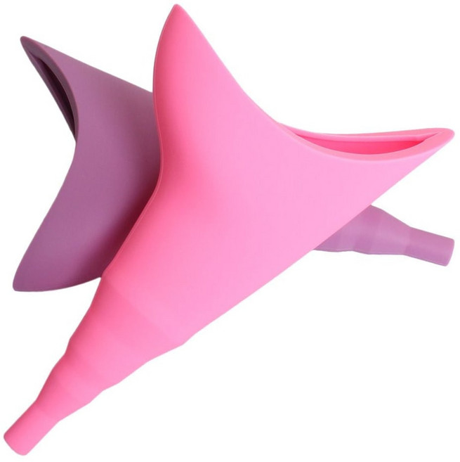 휴대용 용여 여성 성소 소변기 야외용 실리콘 아웃도어 여성용 깔때기 차박용 등산용 캠핑용 필수품 위생, 핑크색
