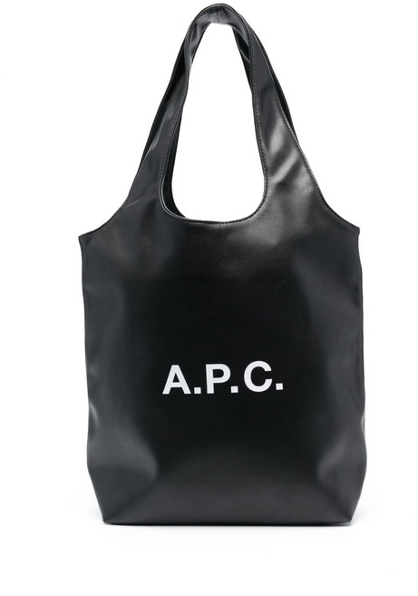 A.P.C. 로고 프린트 인조 가죽 토트 백