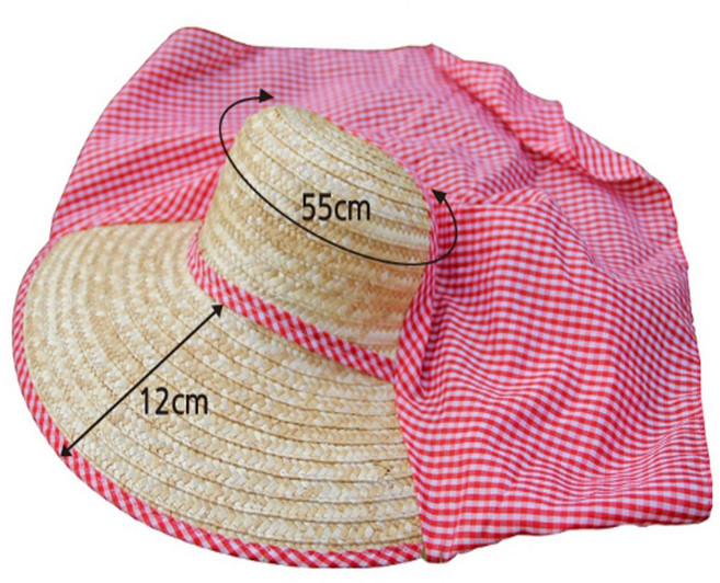 밀짚 농사모자 치마모자 밭일모자 치마모