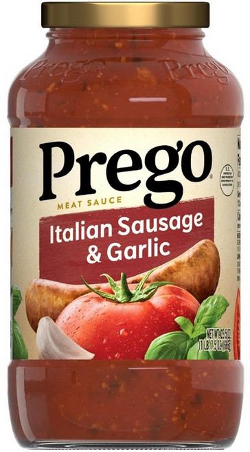 프레고 토마토소스 파스타 미국 직구 스파게티 이탈리안 소시지와 마늘맛 1병 Prego, 1개, 666g