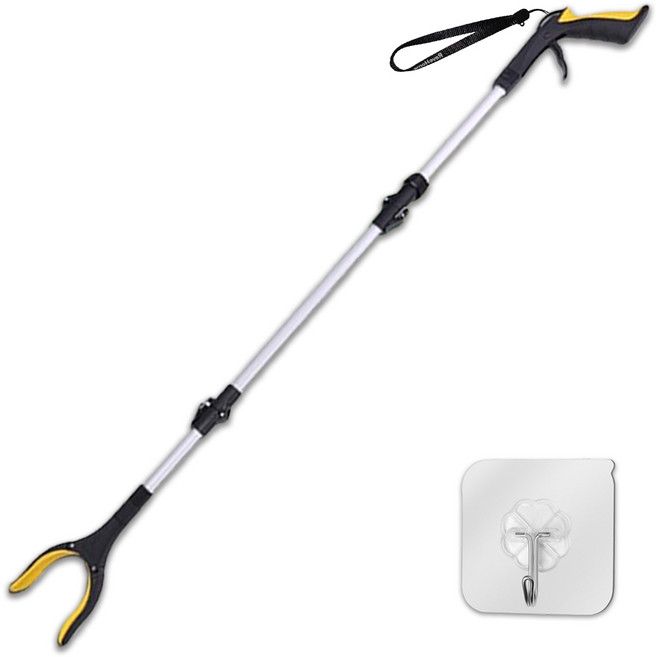 레브홈 잡아바 긴 접이식 다용도 집게, 노란색, 1개