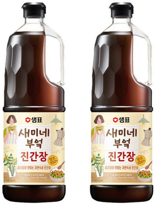 샘표 새미네부엌 진간장, 2개, 1.7L