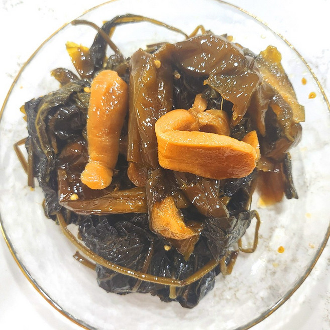 [대국맛짱] 연변반찬 밥도둑 볶은 연변 모듬장아찌(고추 무우 깻잎) (일요일&당일발송), 1개, 500g