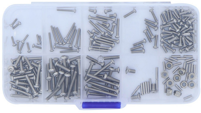 INJORA M1.6 M2 M2.5 등급 12.9 스테인레스 육각 나사 너트 하드웨어 키트 1/18 RC 크롤러 TRX4M (4M-15), Screws Box, 01 Screws Box