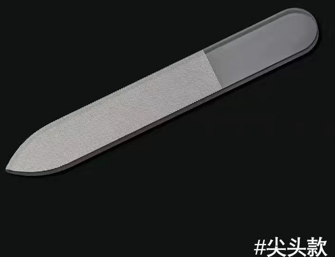 玻璃美甲銼 指甲拋光 適用於修型拋光, 1個, 尖頭款