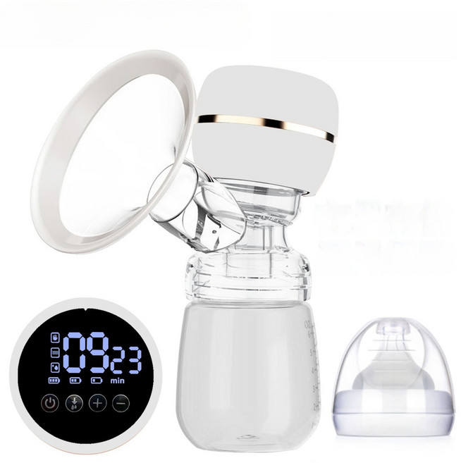 電動吸奶器 擠奶器 靜音 集乳器, 1個, 白色