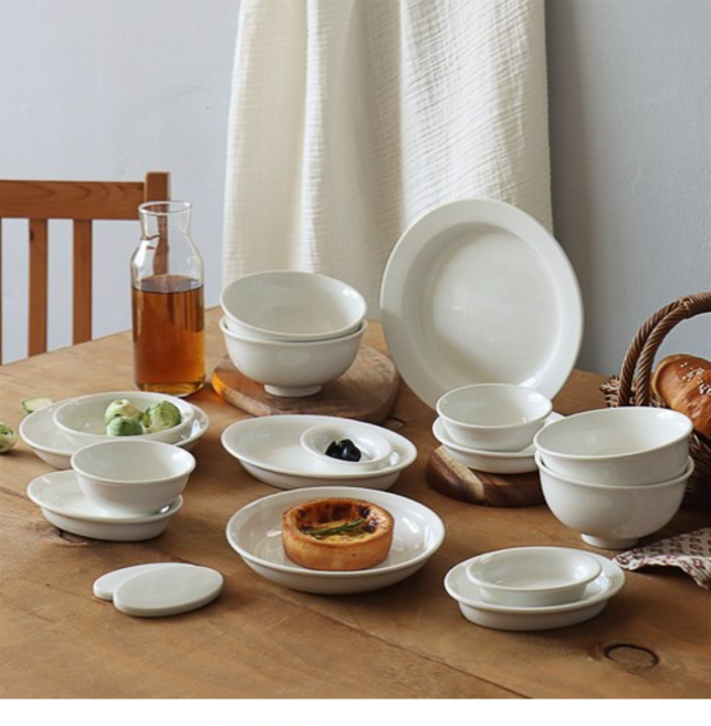 끌리메 피노 2인 그릇세트 18p, CREAM WHITE, 10종, 1세트