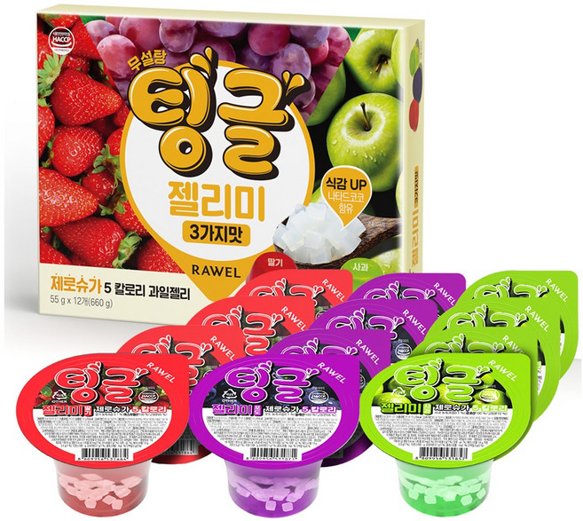 팅글 젤리미 제로슈가 3종 x 4p 세트, 55g, 1세트