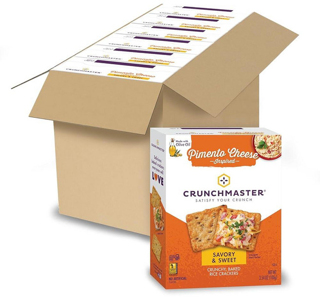 Crunchmaster 글루텐 프리 멀티 그레인 피멘토 치즈 크래커 100.4g(3.4온스) 박스 포장 (6팩)132184, 100.4g