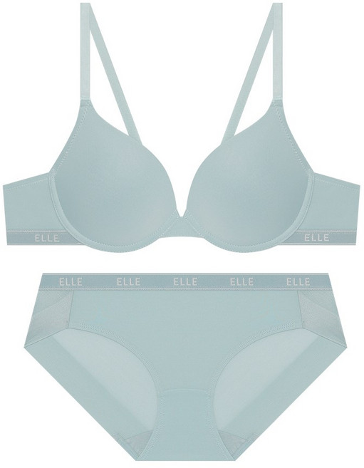 엘르이너웨어 페미닌 쿨 서포트 브라 팬티 세트 - 민트블루