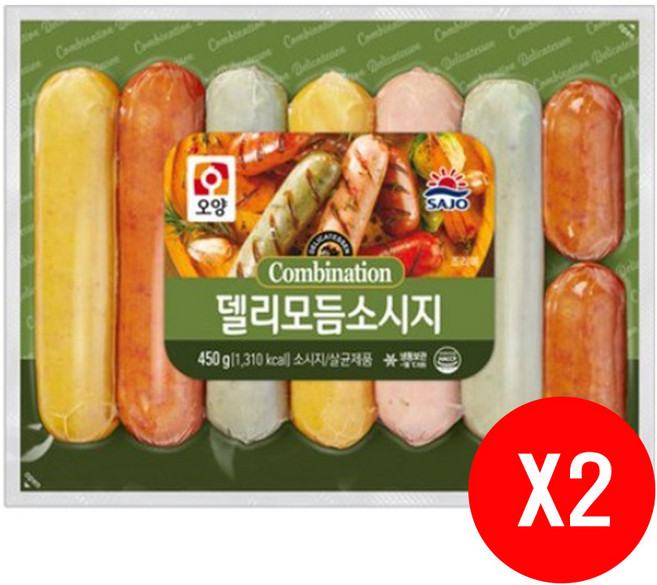 오양 델리 모듬 소시지 450g 2개, 1개