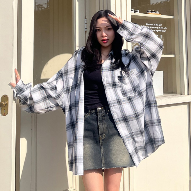 [5XL] 크고이쁨/쿠앤크 체크 남방 3color