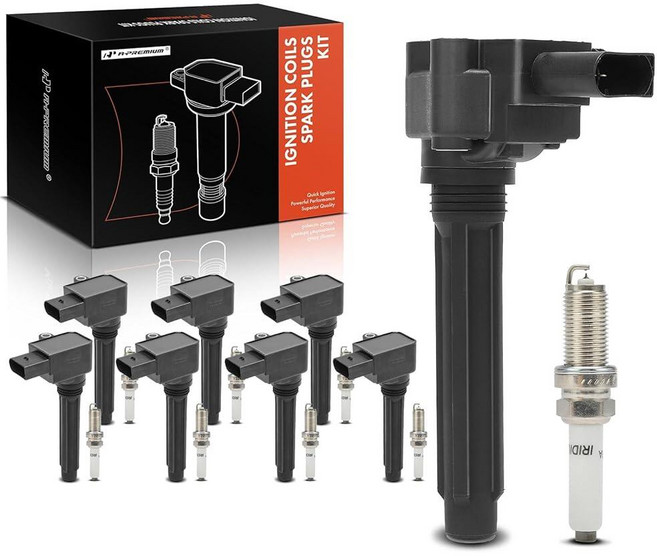 A-Premium 아우디 A8 콰트로 2013-2018 RS7 2014 S6 S7 4.0L와 호환되는 점화 코일 팩 및 이리듐 스파크 플러그 8개 세트 079905110K