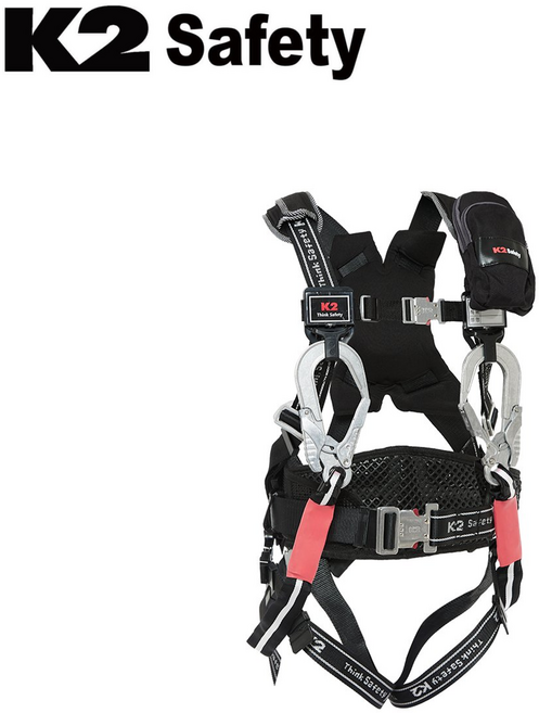 K2 전체식안전벨트 KB-9503Y 일체형 더블(안전고리 빨강), 1개