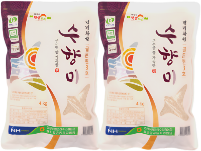 (25년 햇수확) 우리곡물 2025년산 당일도정 경기 수향미 골든퀸3호 백미 햅쌀, 4kg, 2박스, 상등급