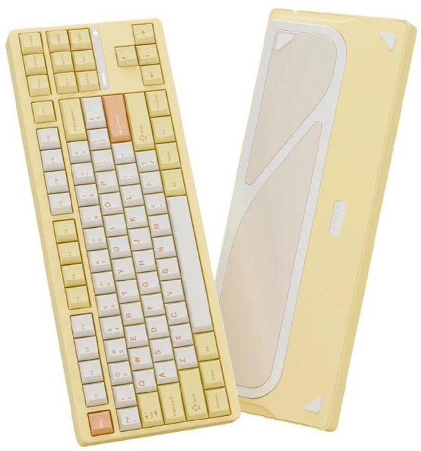Evoworks EVO80 CNC 알루미늄 유무선 기계식 키보드, Keygeek Oat, Yellow