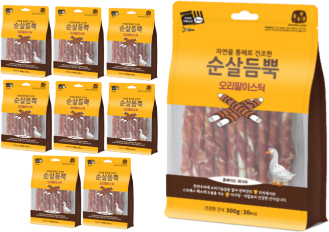 순살듬뿍 오리말이스틱 30P, 300g, 9개