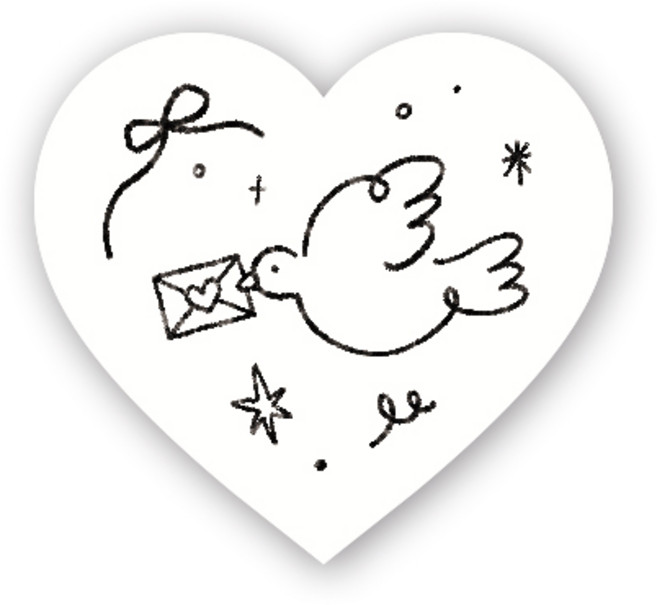 프롬히히 러브레터 하트 웨딩 결혼 청첩장 스티커, 100개, 화이트