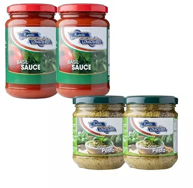 롯데백화점디씽컴퍼니 프리텔리롱고바디 토마토바질소스x2+바질페스토x2