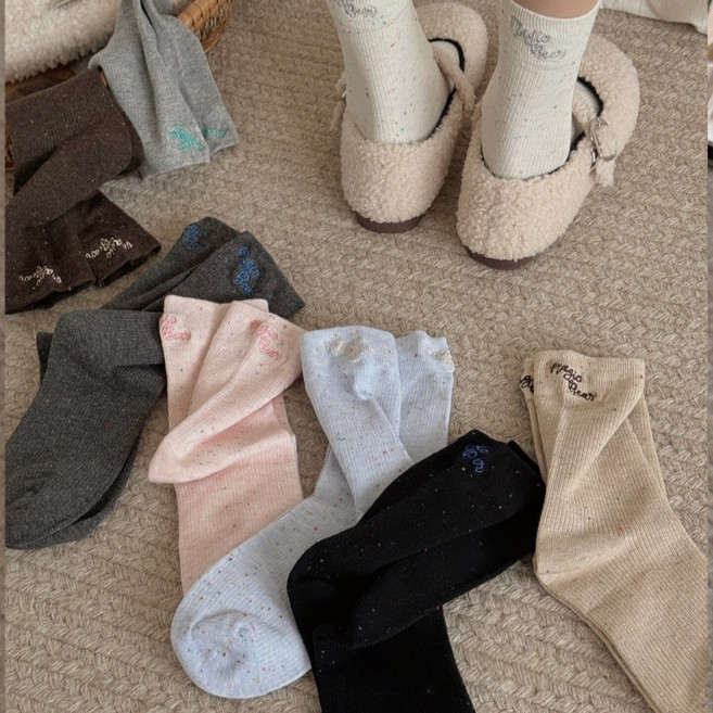 MJLP 여성 순색 압박 봄여름 양말 중목 양말 발목 양말 중목 양말 운동 흰양말 면 양말 8족 세트