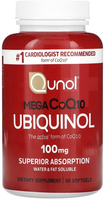 고급최고의영양제 Qunol 유비퀴놀 메가 CoQ10 100mg 소프트젤 60정 좋습니다 할인중, Qunol유비퀴놀메가CoQ10100mg소프트젤60정, 1개 - 쿠팡