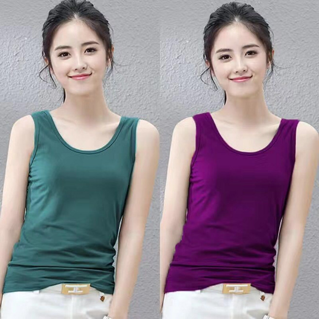 메인워크 1+1 여성 빅사이즈 나시 티셔츠 여름용 냉장고 끈나시 아이스 데일리 기질 패션 루즈핏 민소매 아우터 베스트 상의 2매입