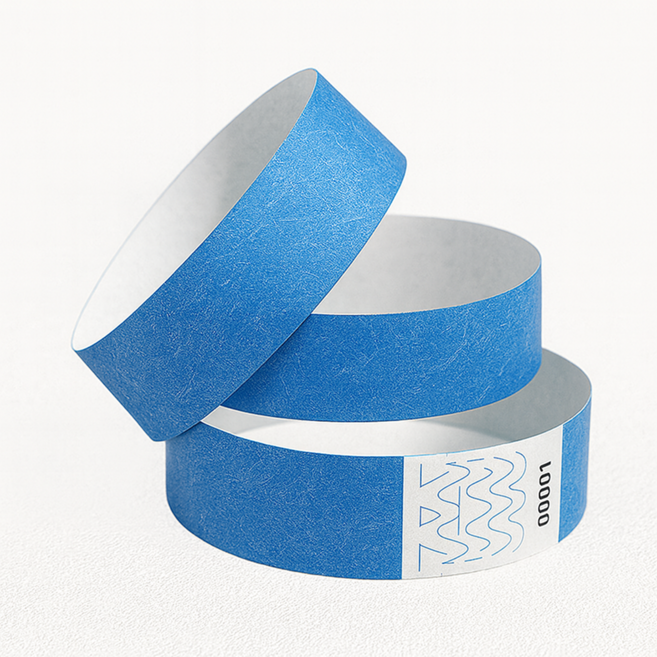 나르프 입장권팔찌 축제 단체 입장 컬러 팔찌 손목띠 종이띠, 100개, 블루