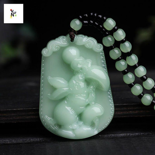 옥색 원석 춘천옥목걸이 녹색 비취 천연석 팬던트