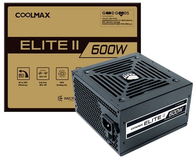 (마이크로닉스) COOLMAX ELITE II 85+ ATX (600W) 벌크, COOLMAX ELITE II 600W