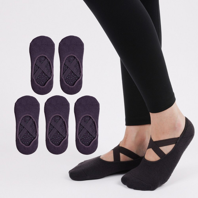 크로스 논슬립 요가 필라테스 양말 5개