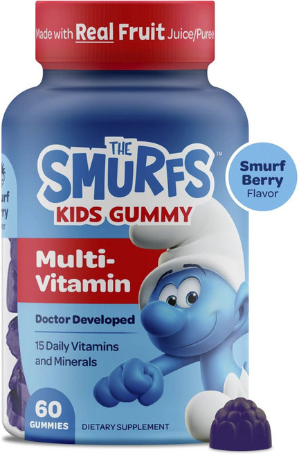 THE SMURFS 藍色小精靈 孩童用綜合維他命軟糖, 1罐, 60顆