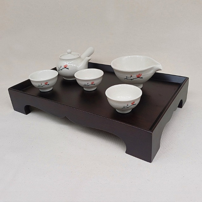 각 블랙 티찻상 소 11-1 다도상 전통찻상 다기상 다과상, 색상:블랙
