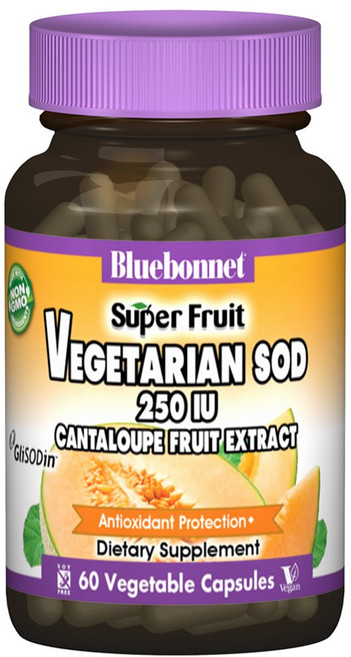 Bluebonnet Vegetarian SOD哈密瓜萃取植物膠囊 250IU, 60顆, 1罐
