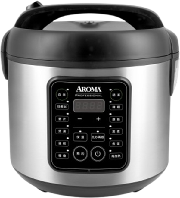 美國 AROMA 10人份多功能享煮鍋微電腦電子鍋 ARC-5200SB，一鍋多用，輕鬆烹煮米飯、粥品、湯品，滿足全家人的味蕾, 亮銀機身, ARC-5200SB