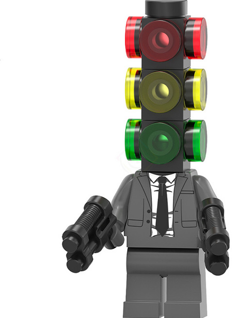 핸드브릭 팩토리 커스텀 미니브릭 피규어 스키비디 토일렛 호환 블록호환, 18. 신호등맨, 1개