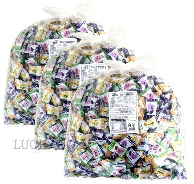 맛고을 과일맛종합캔디(D) 4kg/대용량/대용량사탕/대용량캔디 식품 > 스낵/간식 초콜릿/사탕/젤리/껌 캔디류 일반하드캔디, 3개, 4kg