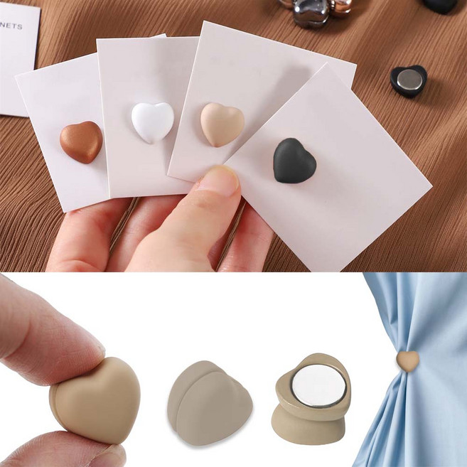 루이 스카프 고정 마그네틱 셔츠 안전 고정 핀리스 자석 클립, 카키, 4개